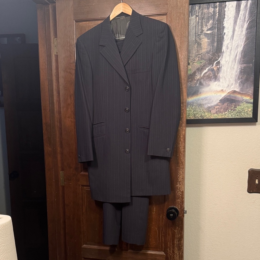 Versace Mens Pinstripe Suit